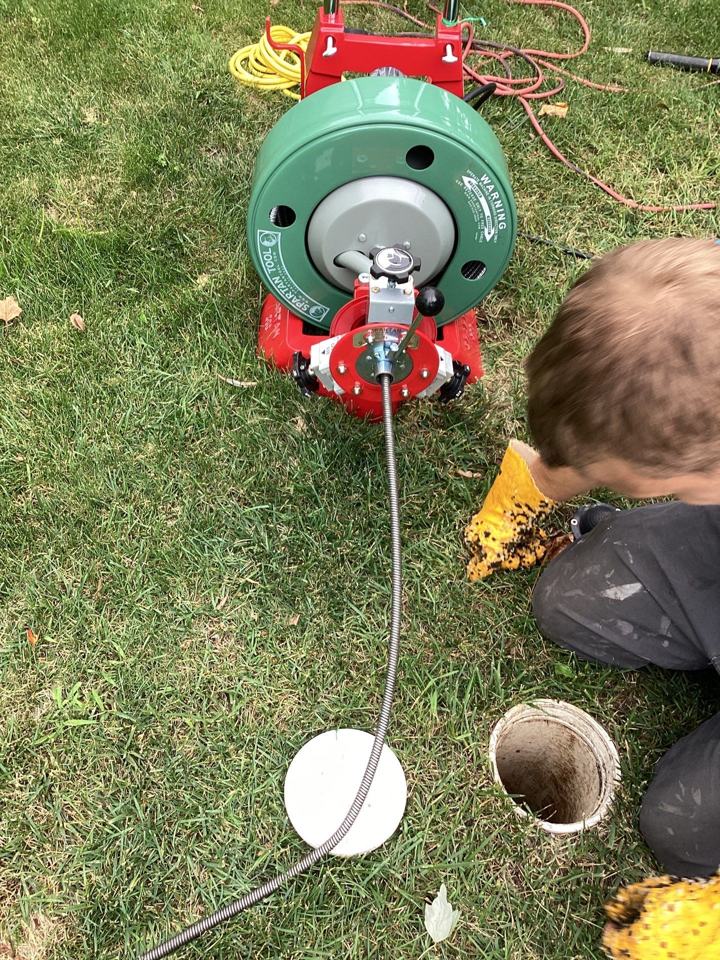 Drain cleaning outside